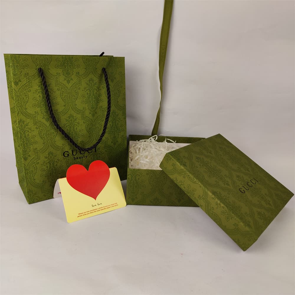 Gucci Perfume Gift Box Gift Bag Lid-Base Perfume Packaging Box Handle Bag Gucci Lipstick Gift Box Paper Bag