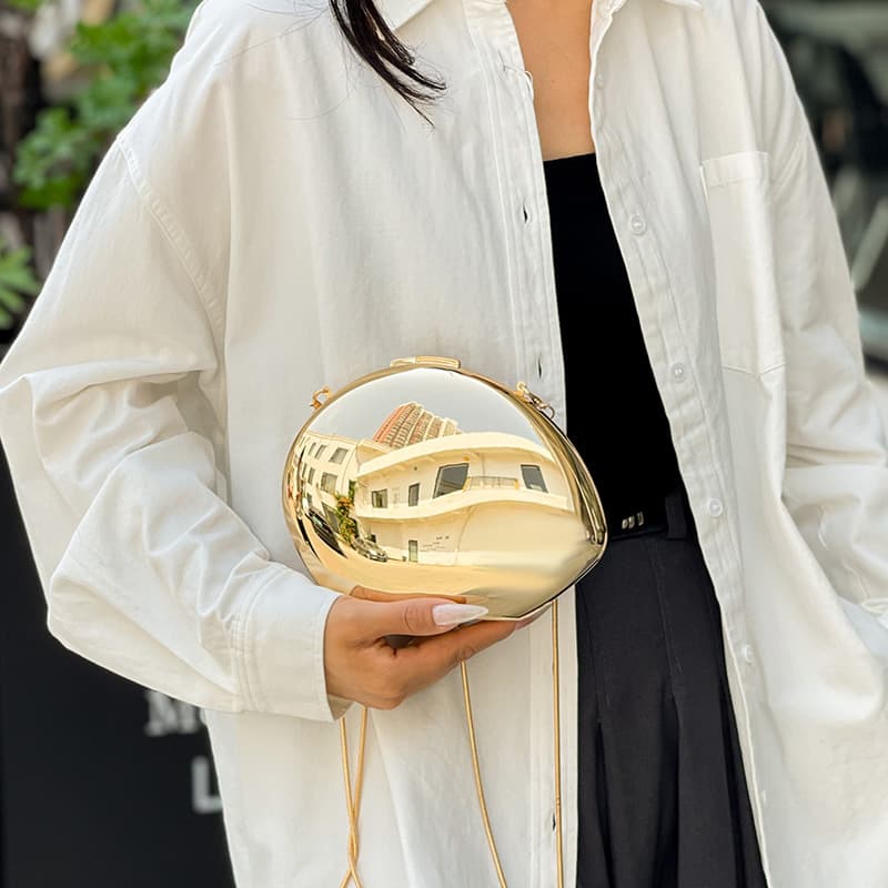 2024 new cross-border niche design acrylic bag goose egg one-shoulder cross-body cosmetic bag fashionable small bag