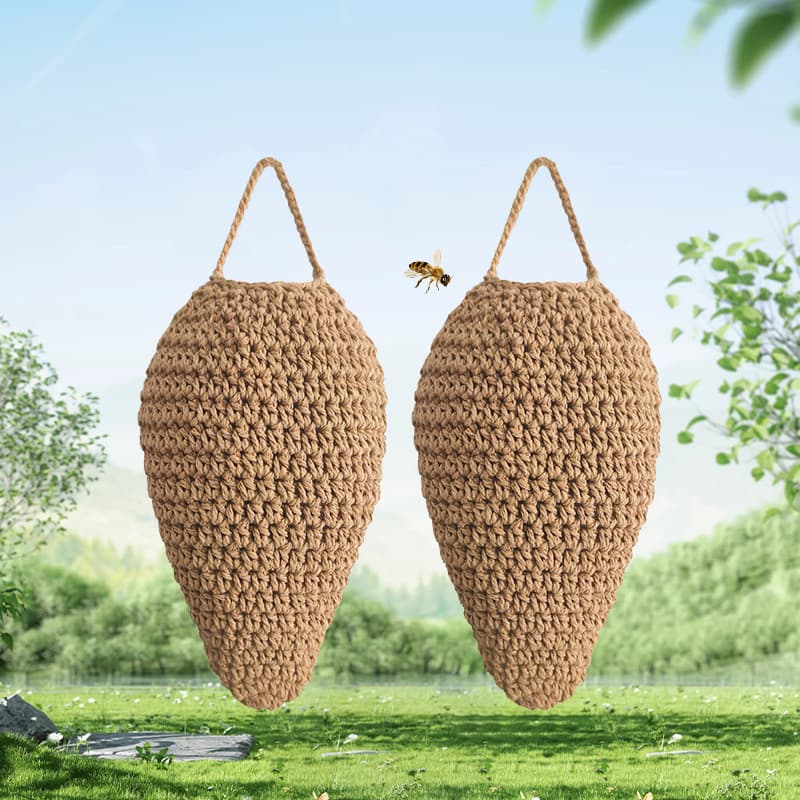 Crochet honeycomb mesh bag, strawberry-shaped storage bag, new wall storage bag, bohemian hanging basket mesh storage bag