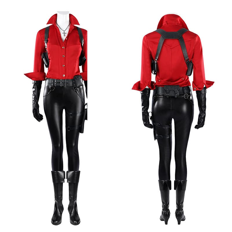 Resident Evil 6 Cosplay Ada Wong Red Shirt Game Suit Cos Costume 5907