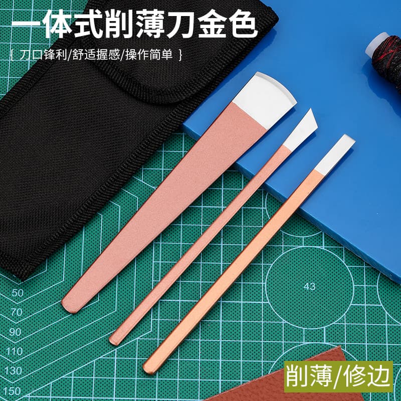 Integrated Leather Skiving Knife, Leather Cutting Knife, Leather Craft Tool, Round Blade, Straight Blade, Skiving, Embossing, Edge Thinning Knife