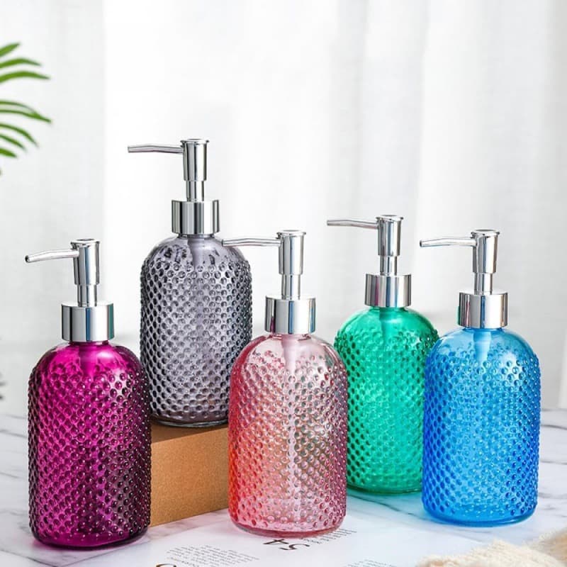 Amazon Light Luxury Glass Soap Dispenser Press Type Multi-Color Hand Sanitizer Bottle Suitable for Kitchen and Bathroom