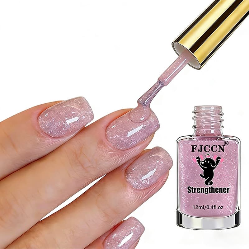 FJCCN Fine Shimmer Purple Strengthener Nail Polish Base Coat Whitening
