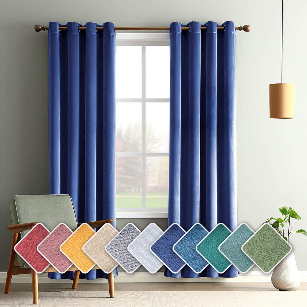 Solid Color Retro Velvet Curtains, High-End Feel for Living Room, Bedroom, Study, Cross-Border Simple Blackout and Thermal Insulation