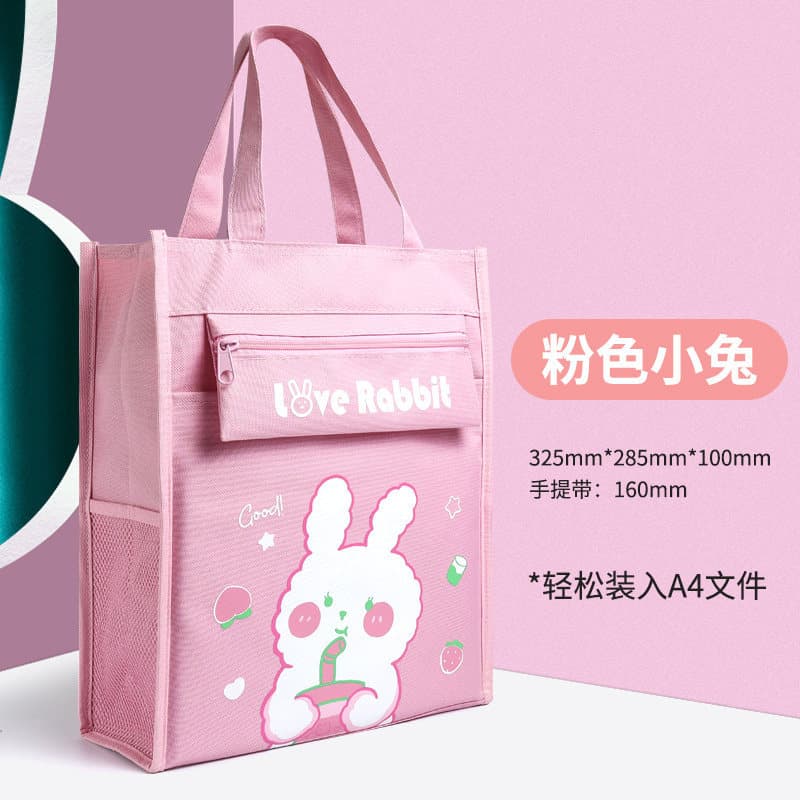 Waterproof Canvas Tutor Bag Large Capacity Handheld Student Book Bag Cartoon Design for Primary School Boys And Girls