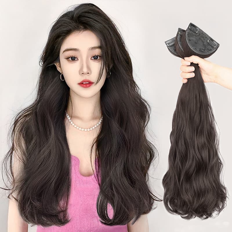 Women's Wig, Long Straight Hair, Layered Long Hair Extensions, Volume-Enhancing 3-Piece Set, Ponytail Curls, Long Curly Hair, 3-Piece Set