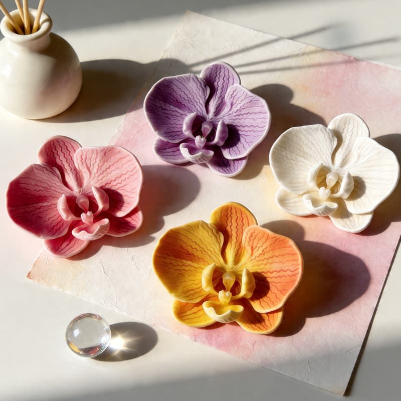 Phalaenopsis Flower Candle Silicone Mold DIY 3D Flower Handmade Aromatherapy Plaster Mold Decoration