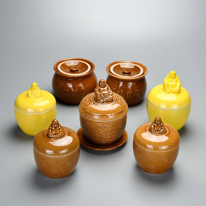 Ceramic Buddha Jumps Over the Wall stew pots with bases for double-boiling, small hotel tableware supporting logo customization