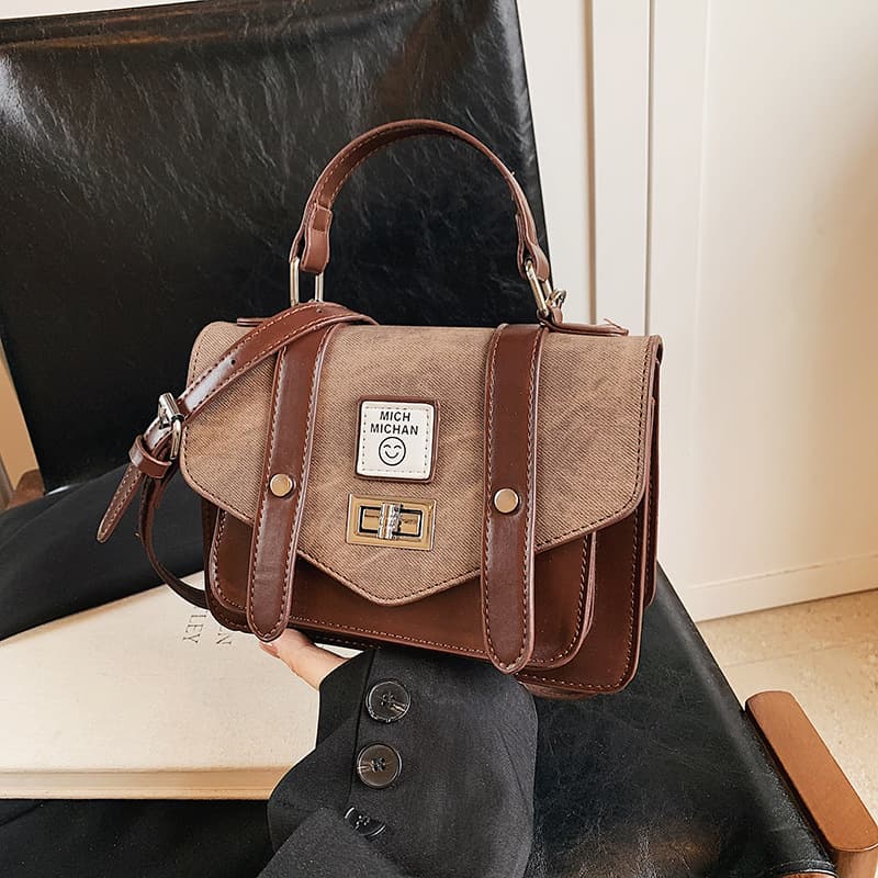 Postman Bag Tweed Plaid Retro Shoulder Bag Women's Cross-Body Student Handbag Cambridge Shoulder Bag Women's 2025 New Model