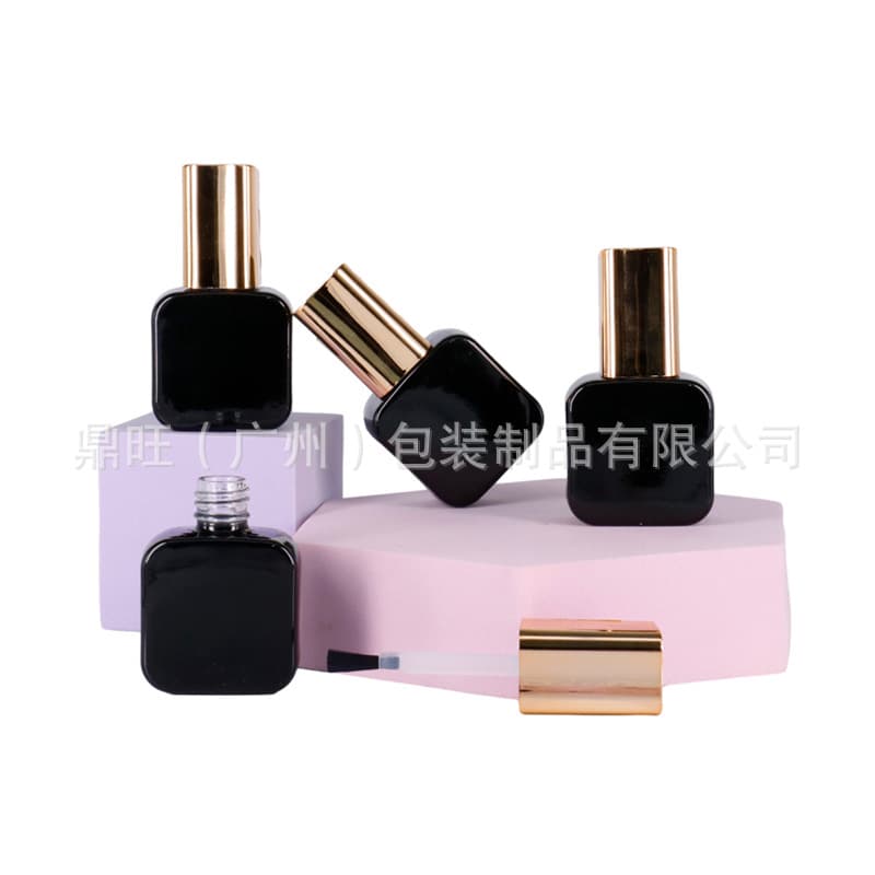 12ml Nail Gel Bottle, Black Light-Proof Nail Polish Bottle, Empty Nail Gel Glass Bottle, Printable LOGO