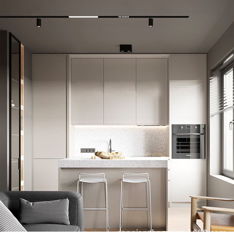 Magnetic Track LED Lights for Home Use, Recessed Spotlights, Frameless Recessed/Surface-Mounted Linear Spotlights