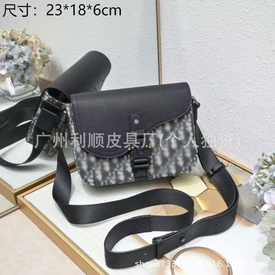 Guangzhou Cross-border D-brand Oblique Print Embroidered Saddle Chest Bag, Single Shoulder Crossbody Flap Men's Waist Bag