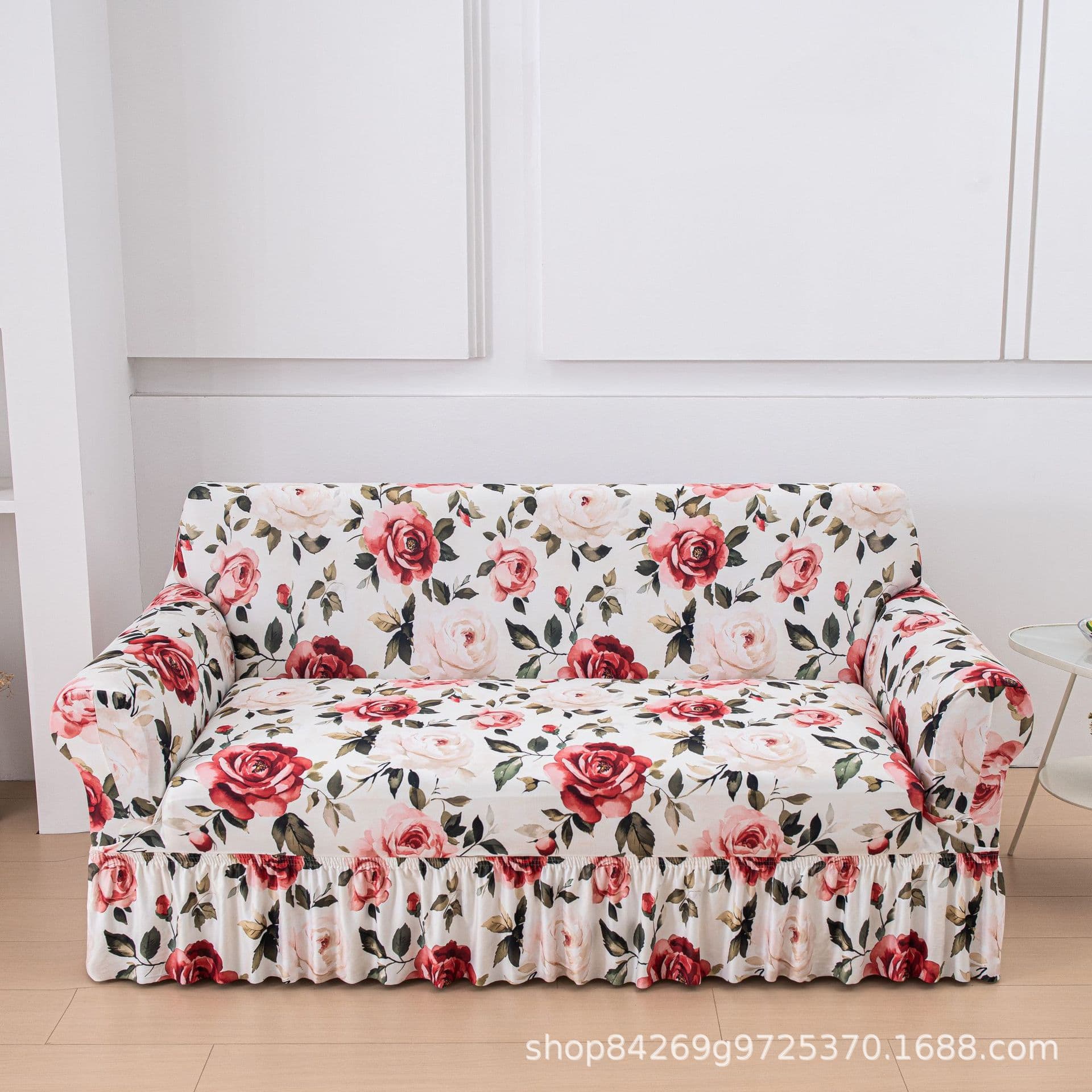 Cross-border four-season universal printed skirt style universal anti-slip sofa cover, high-end four-season sofa cushion