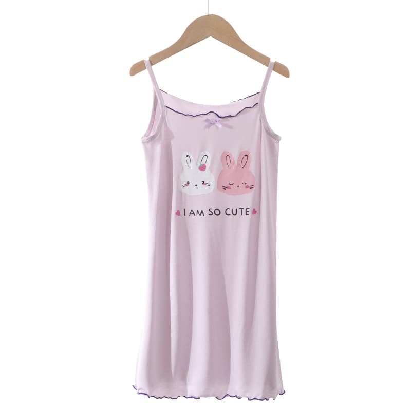 Children's Girls' Nightgown Baby Homewear Pajama Sleep Dress Mother-Daughter Matching Family Homewear Air Conditioning Wear Modal Summer