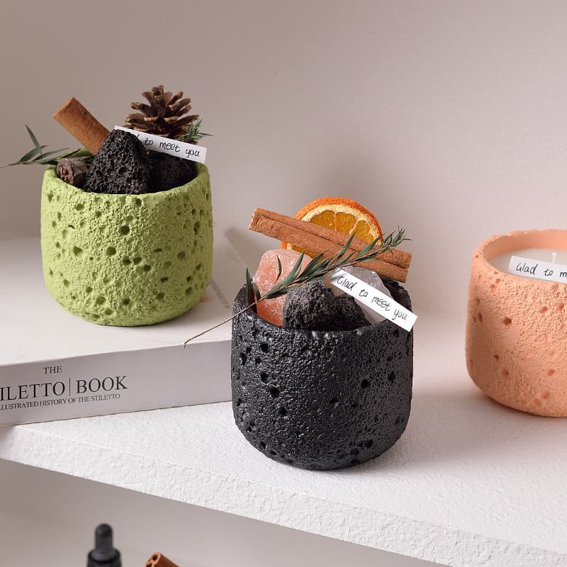 Cross-border Cement Space Texture Aromatherapy Candle Cup DIY Candle Empty Cup Diffuser Stone Flameless Fragrance Container Decoration