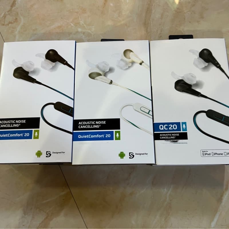 Foreign trade version QC20 active noise-cancelling headphones, active noise-cancelling earbuds for music calls, wire-controlled headphones