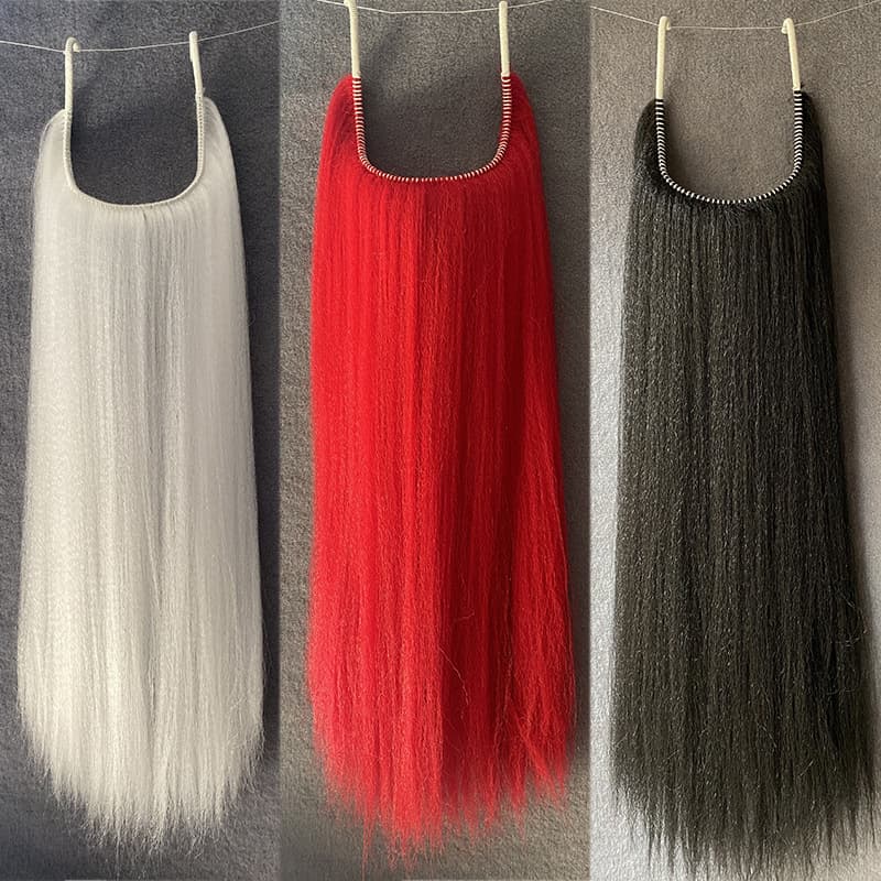 Adult Peking Opera Fake Beard Long Three Willows Black Three Full Grey Three Locks Traditional Chinese Drama Prop Handmade Silk
