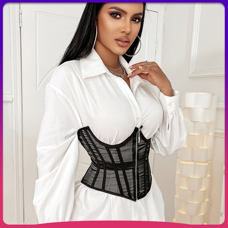 AliExpress Waist Belt Women's Evening Dress Outer Cover Tummy Control Court Waist Short Metal Zipper Classic Tops