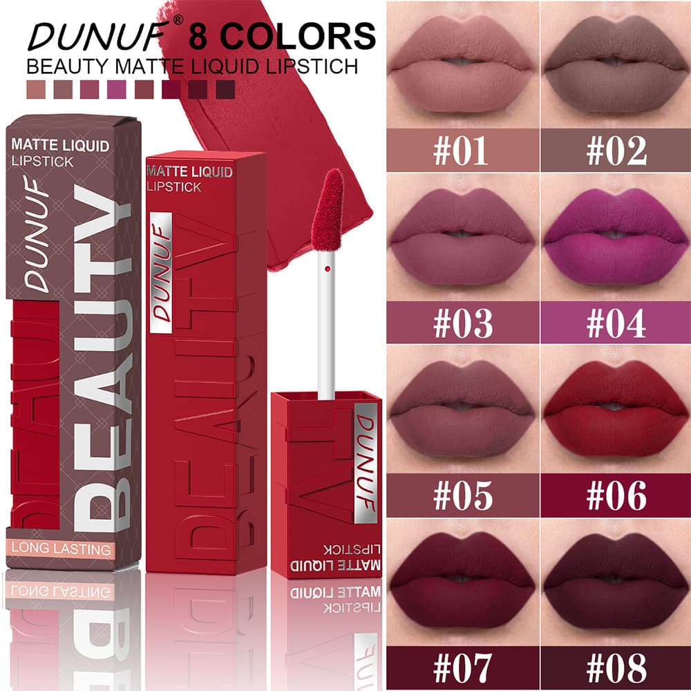 DUNUF 8-Color Square Tube Lip Gloss Attention Please! Link Disclaimer - For Export Only