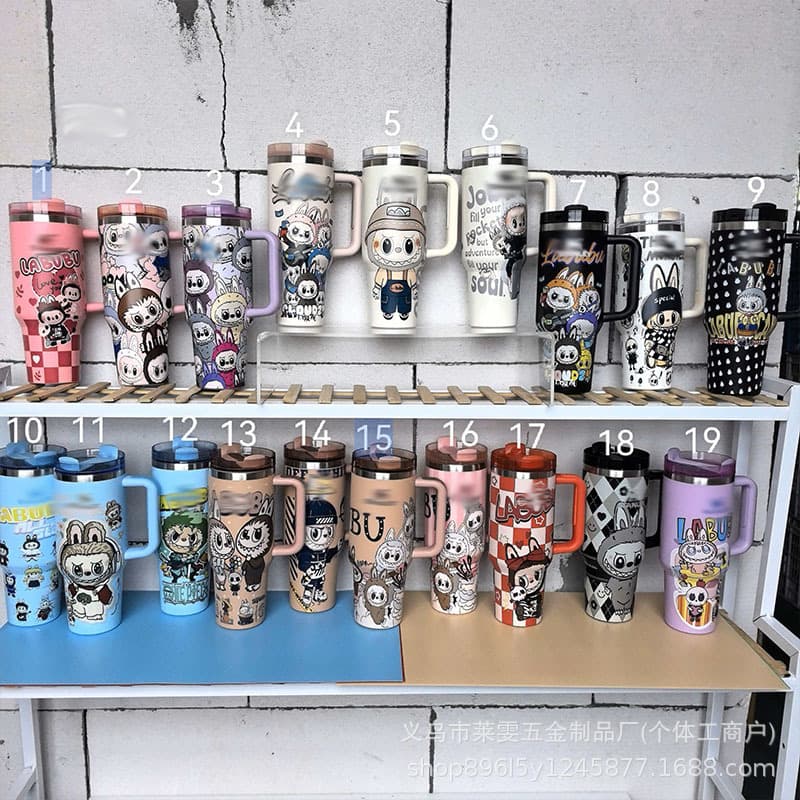 Spot cross-border large-capacity car-mounted 40OZ car cup 3D printing design water cup stainless steel vacuum insulated cup