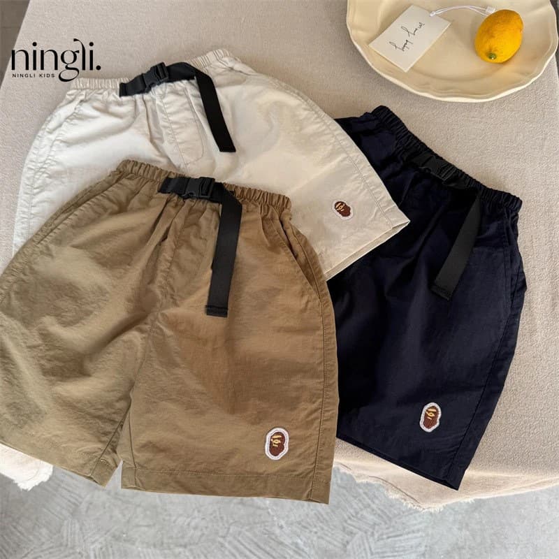 Ningli Kids Shorts Summer New Boys and Girls Japanese Belt Shorts Baby Versatile Cargo Pants Boys Pants Outerwear