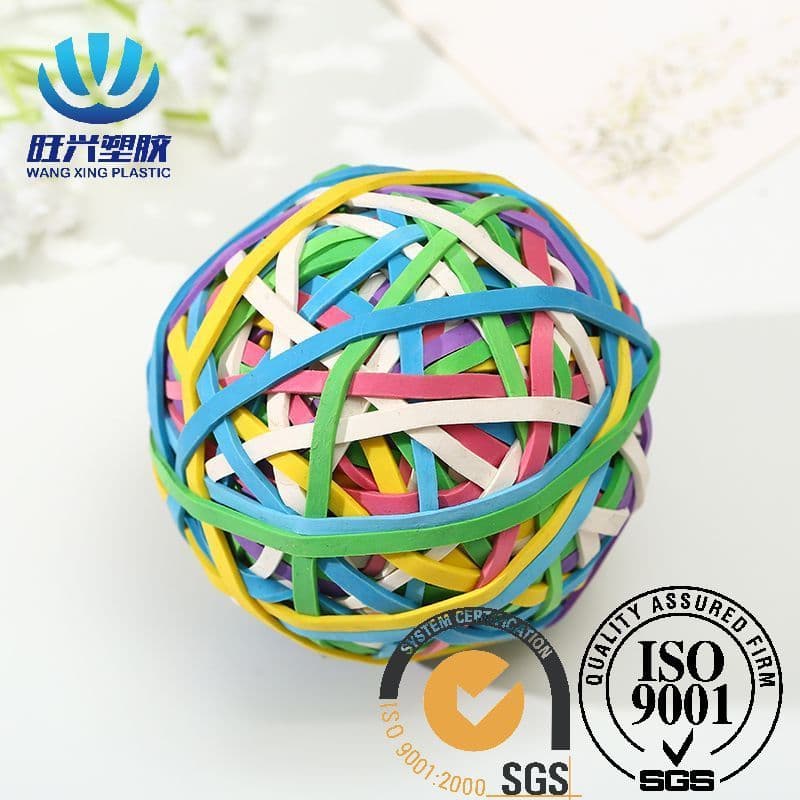Cross-border high elastic colored rubber band balls, colored rubber balls, rubber ring balls, round toy balls, wholesale in multiple sizes