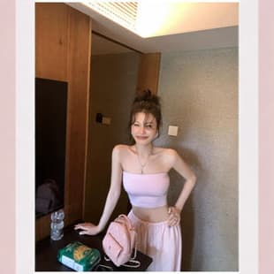 Summer Dopamine Sexy Pure Desire Sweet Spicy Girl Short Tube Top Vest Women's Outerwear Fashion Simple Trendy Top
