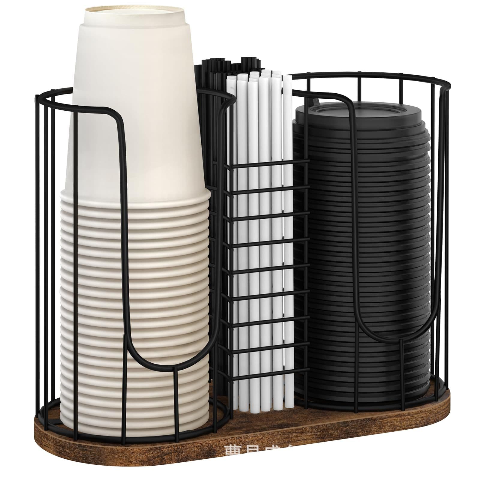 New iron paper cup holder disposable paper cup storage rack desktop paper cup storage rack coffee cup organizer