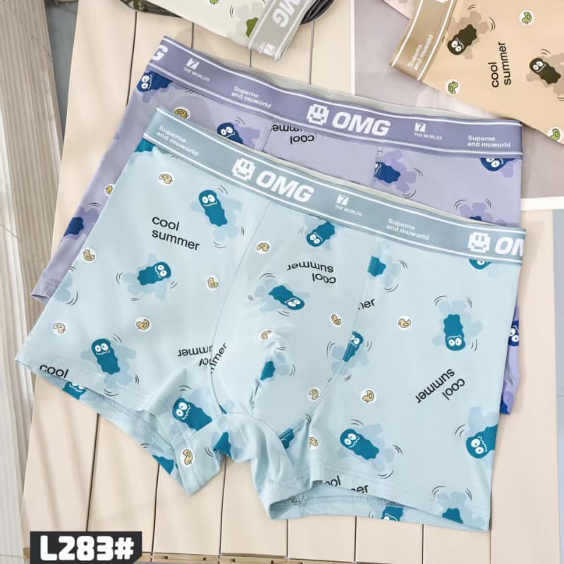 Men's Underwear Male Influencer Fashion Innerwear Head Cartoon Print Mid-Rise Modal Breathable Men's Briefs Wholesale Hot Selling