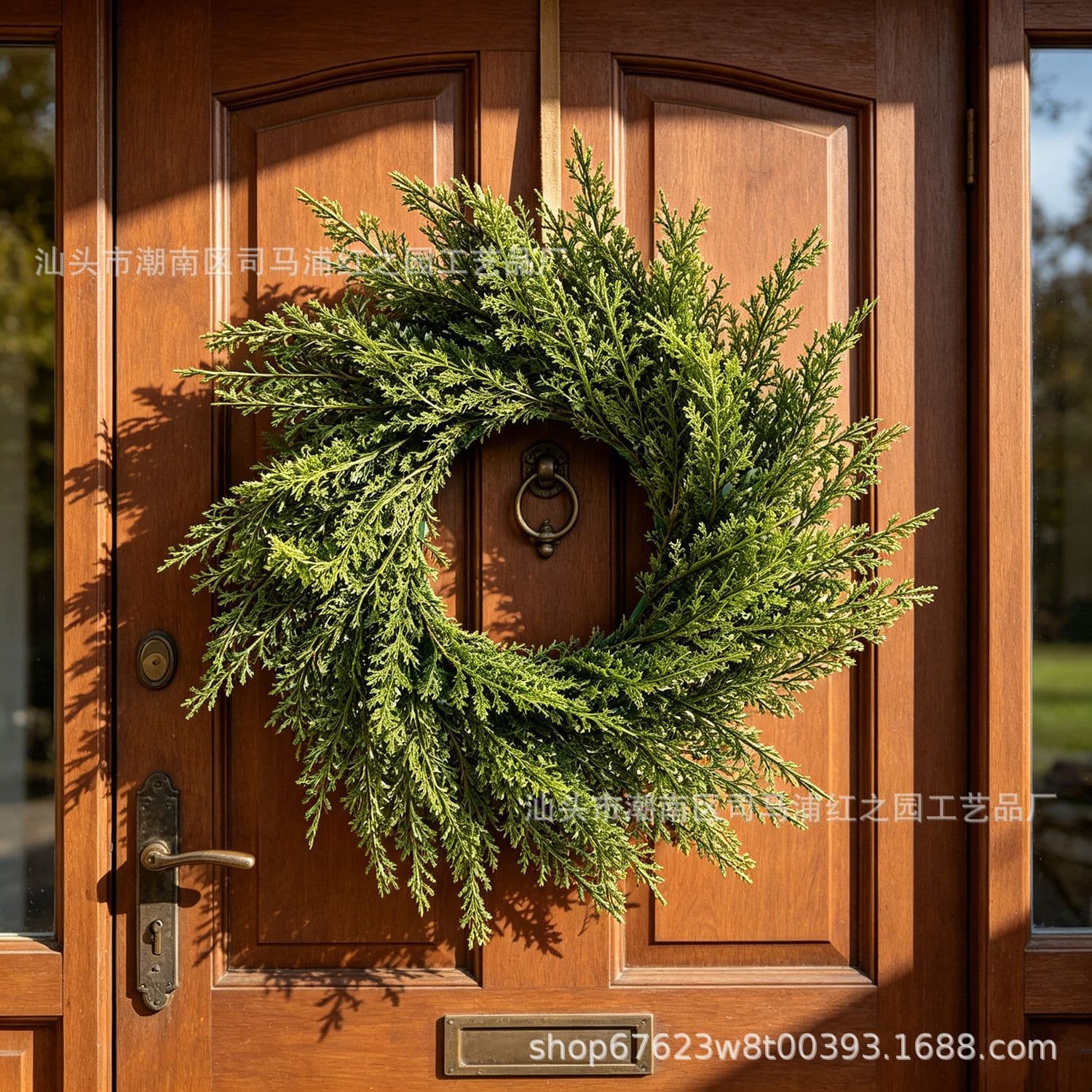 Cross-border Amazon Exclusive Christmas PE Wreath Vine Holiday Decorative Wreath Door Hanging Window Vine Scene