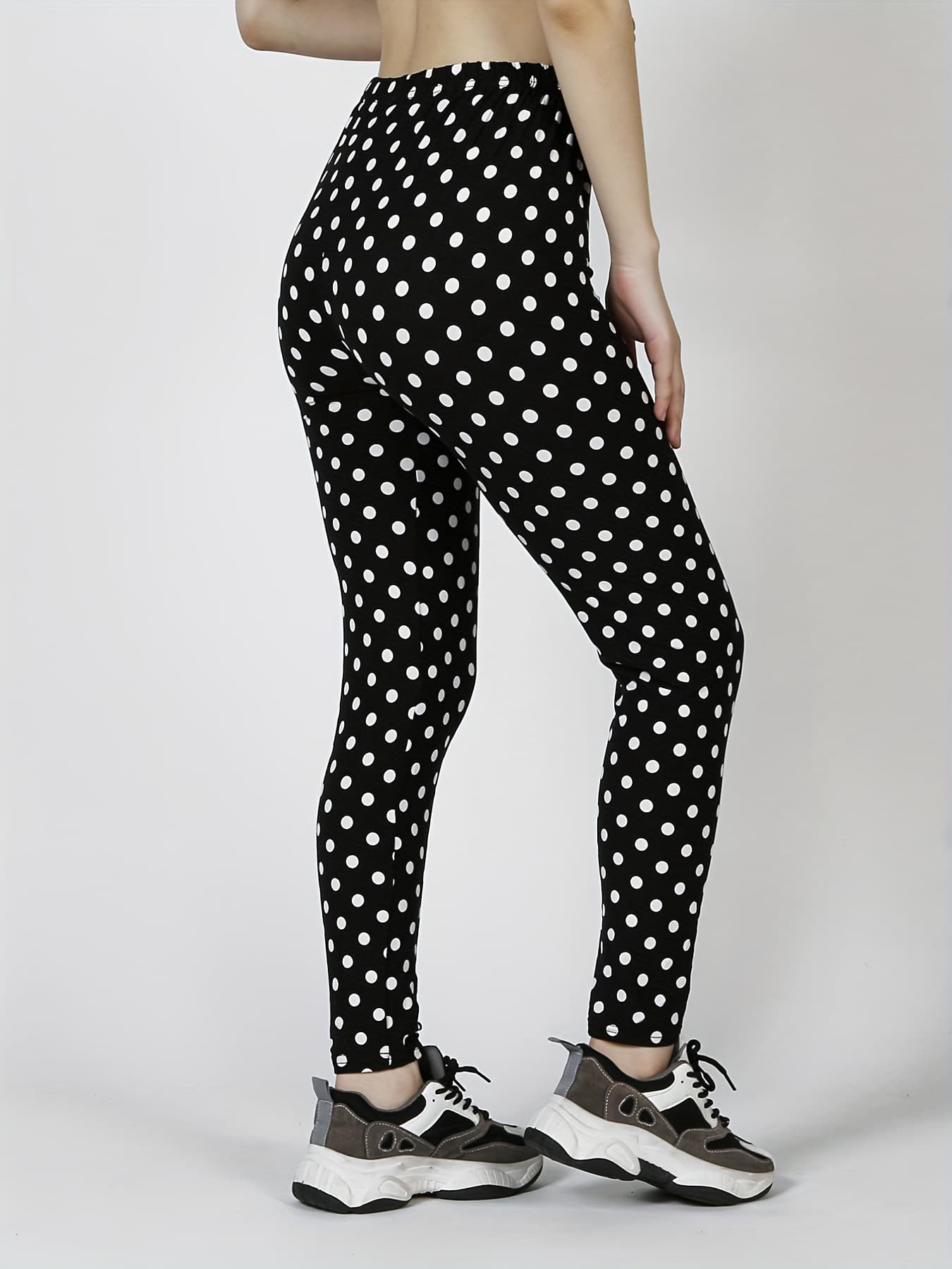 2025 Spring and Autumn New Yoga Pants with Polka Dot Pattern, Fashionable, Versatile, Casual Digital Print