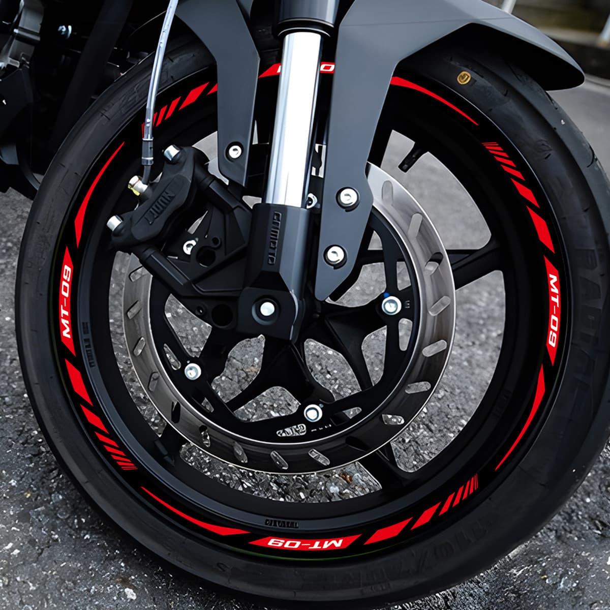 Cross-border Compatible Yamaha MT09 Motorcycle Hub Sticker Rim Modification Reflective Waterproof Decorative Sticker