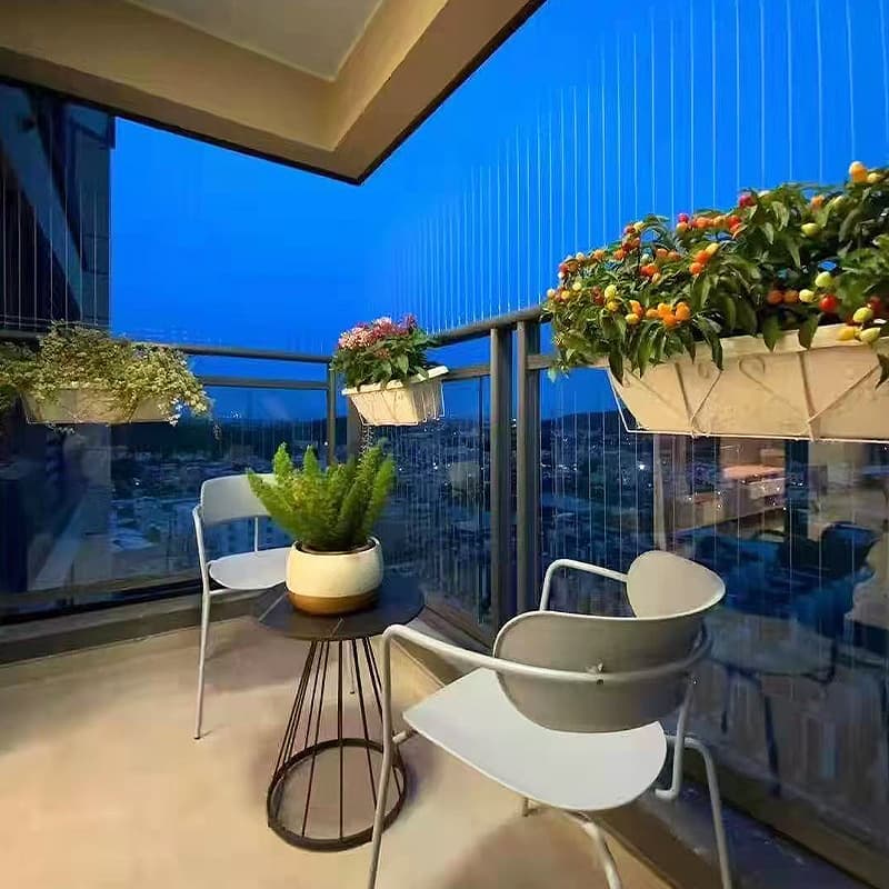 Balcony safety net track aluminum alloy materials wholesale for schools and factories, invisible burglar-proof net stainless steel wire safety net