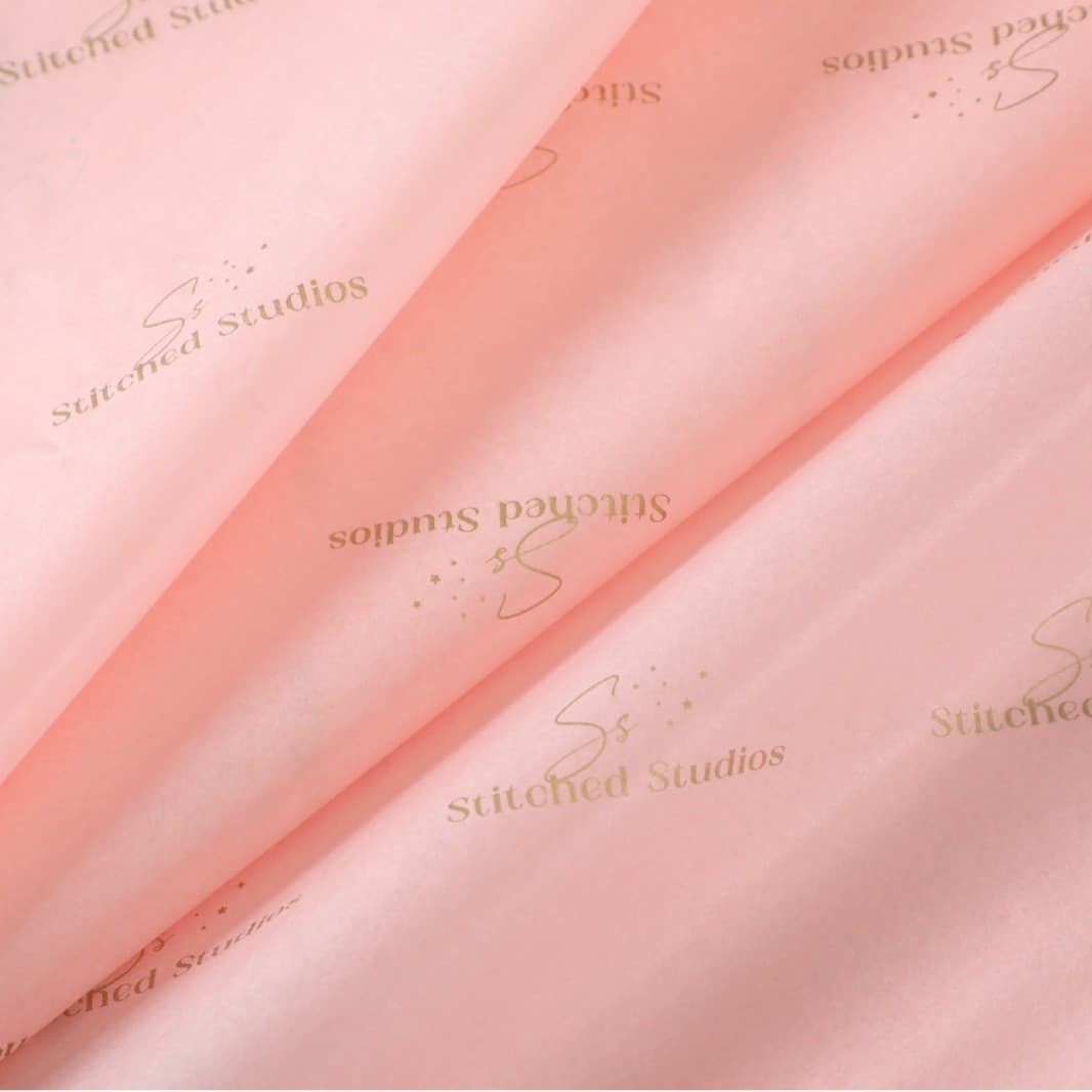 Custom Hot-Stamped Pink High-End Tissue Paper, Gift Copy Paper, Fashionable Ins-style Packaging