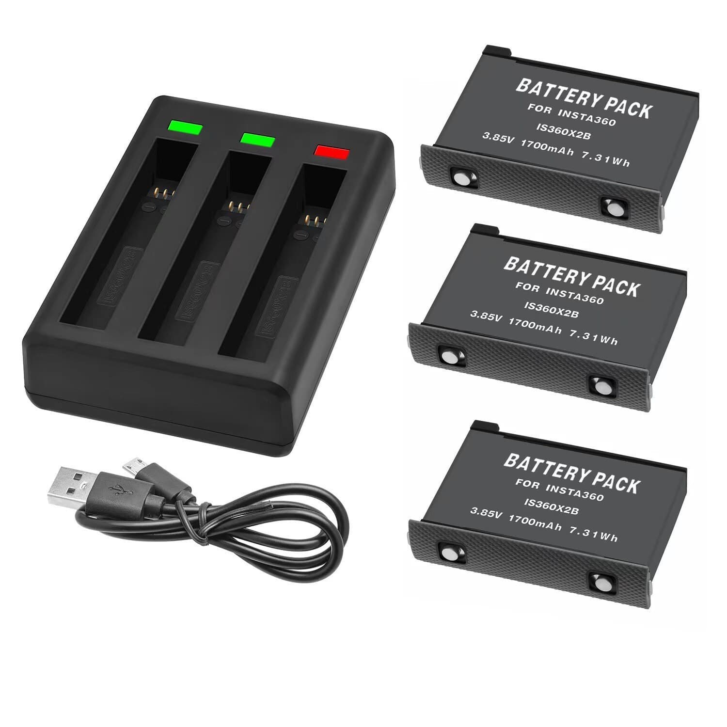 Suitable for Shadowstone 360 X3 X2 action camera battery Insta360X3B X2B charging set charger