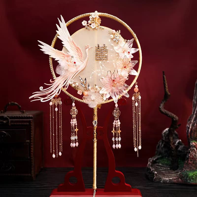 Round Fan Vintage Bride Xiuhe Wedding Chinese Xiuhe Dress Fan Chinese Round Fan DIY