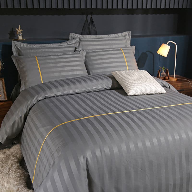 Four-piece set apartment hotel B&B complete bedding set, three-piece set with fitted sheet style