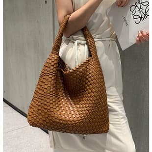 2024 New Premium Handwoven Bag Large Capacity Shoulder Tote Bag Underarm Bag Bucket Bag Mother-Child Bag Trendy