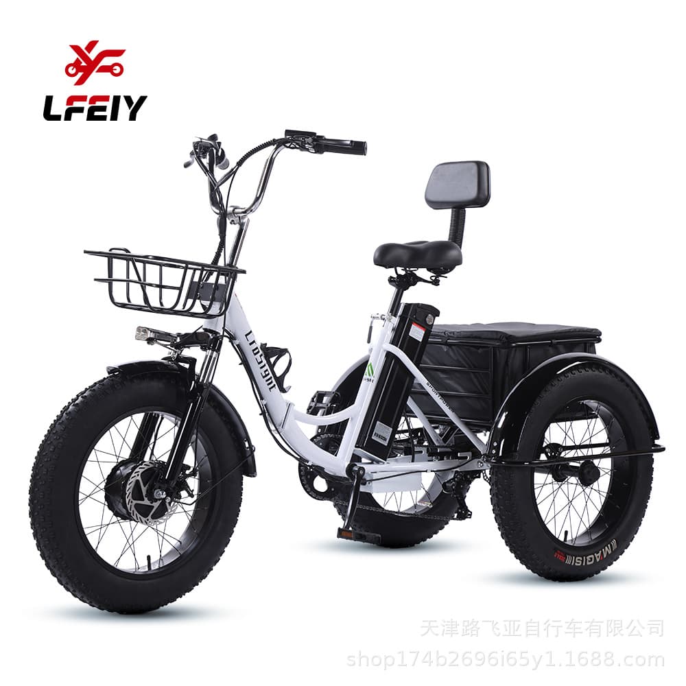 Lufiya Supply 20-inch Folding Fat Tire Electric Tricycle Pedal Tricycle Snow Lithium Battery Bicycle Wholesale
