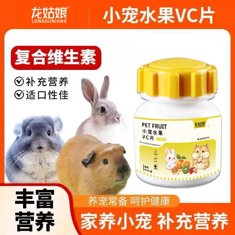 Hamster Pet Fruit Vitamin Tablets Rabbit Snack Fruit Vitamin C Pellets Small Pet Vitamin Supplement 60 Tablets