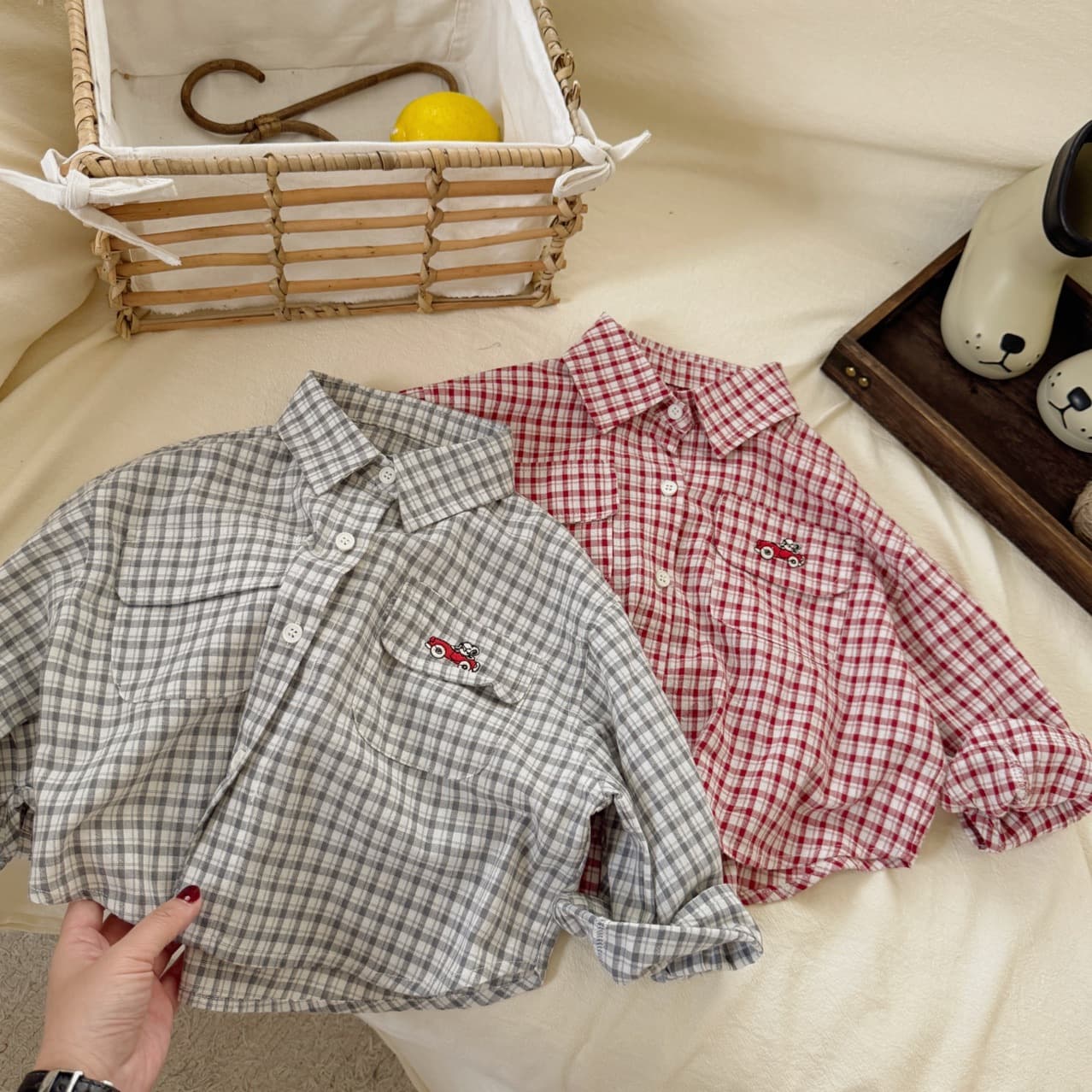 Girls' Shirt, Children's Summer Clothes, 2025 New Style, Stylish Plaid Collar Thin Long-Sleeved Shirt, Baby Cardigan