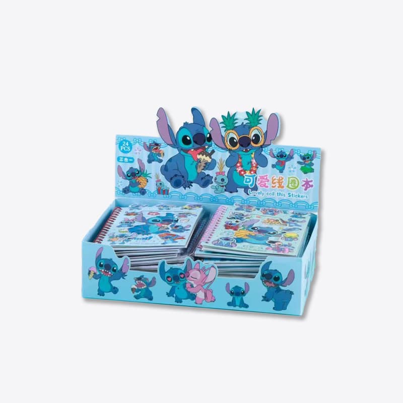 Cross-Border 3-in-1 Cute Spiral Notebook - Material Book with Transparent Stickers, Multi-Functional