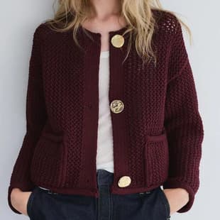Chanel Style Women's Autumn New Fashion Round Neck Basic Versatile Premium Chunky Knit Cardigan