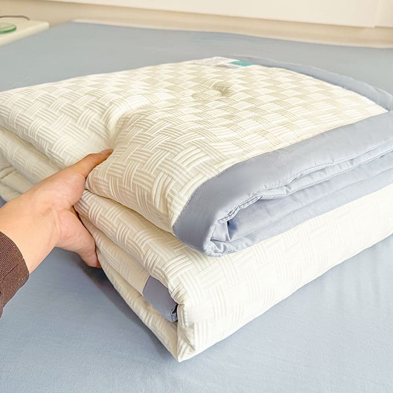 Machine Washable Soybean Fiber Waffle Weave Air Conditioning Student Dormitory Summer Cool Quilt Thin Style Summer Quilt Single/Double Duvet Insert