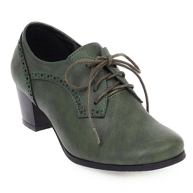 European and American Women's Shoes, Vintage Mid-Heel Flats, Pointed Toe D5058