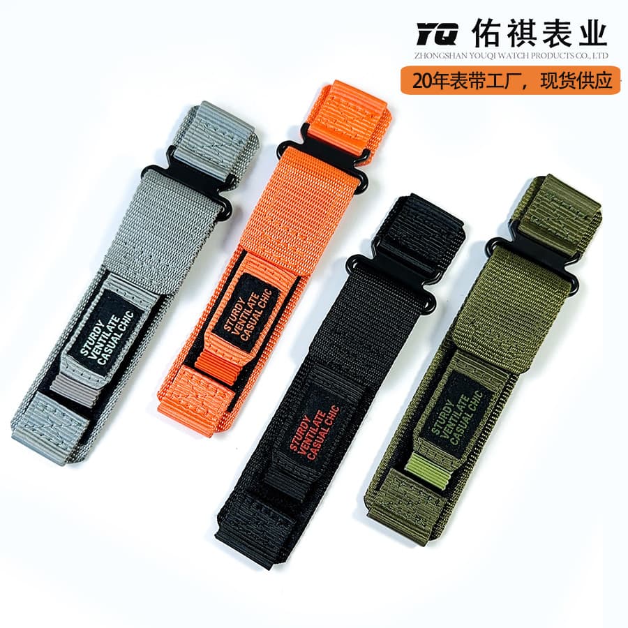 Factory direct new Velcro nylon loop watch strap, suitable for men's sports and casual wear, Apple Watch strap, Garmin 20/22m