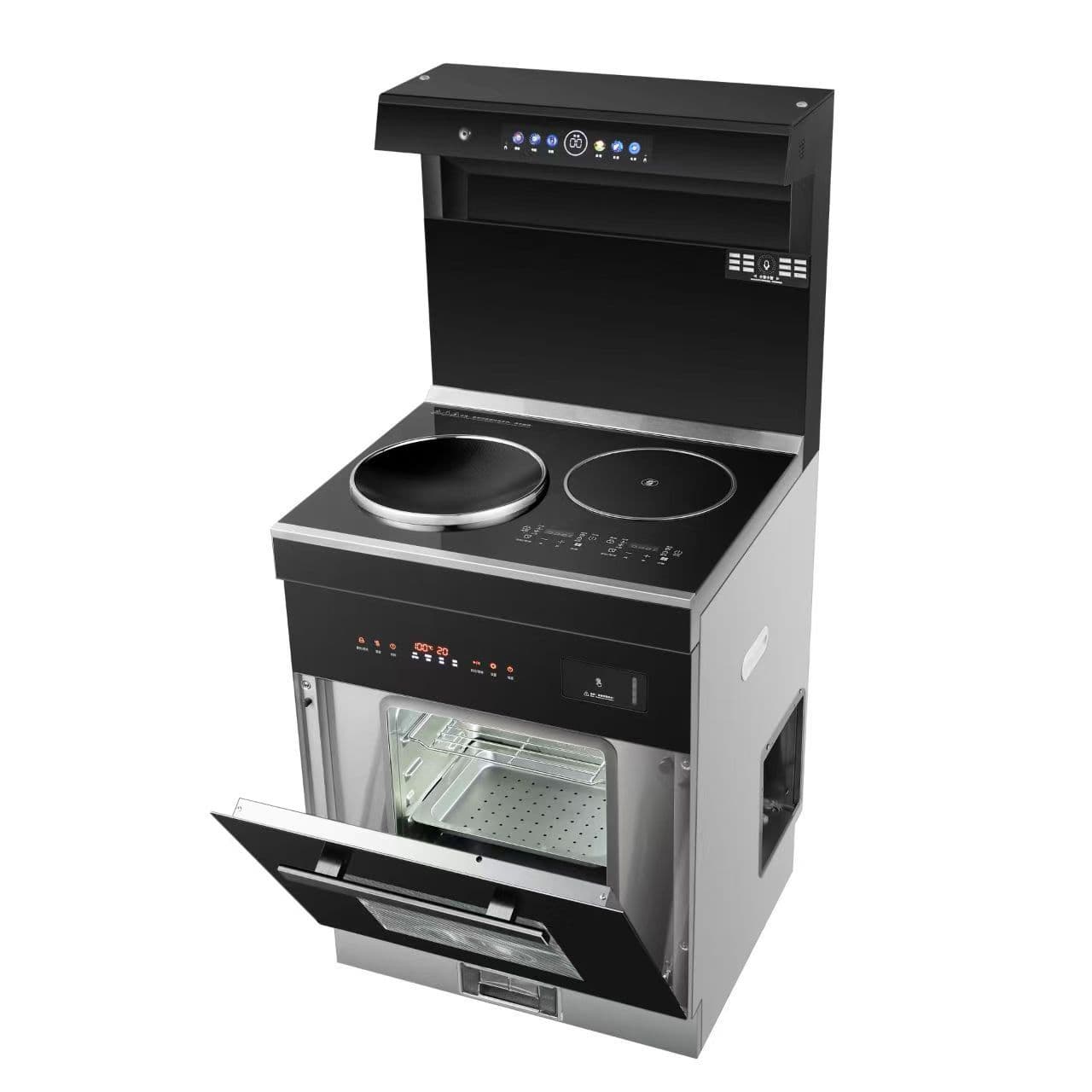 New Single Burner Compact Single Eye Integrated Stove with Steam Oven All-in-One Multi-functional Kitchen Home Use First-Class Energy Efficiency