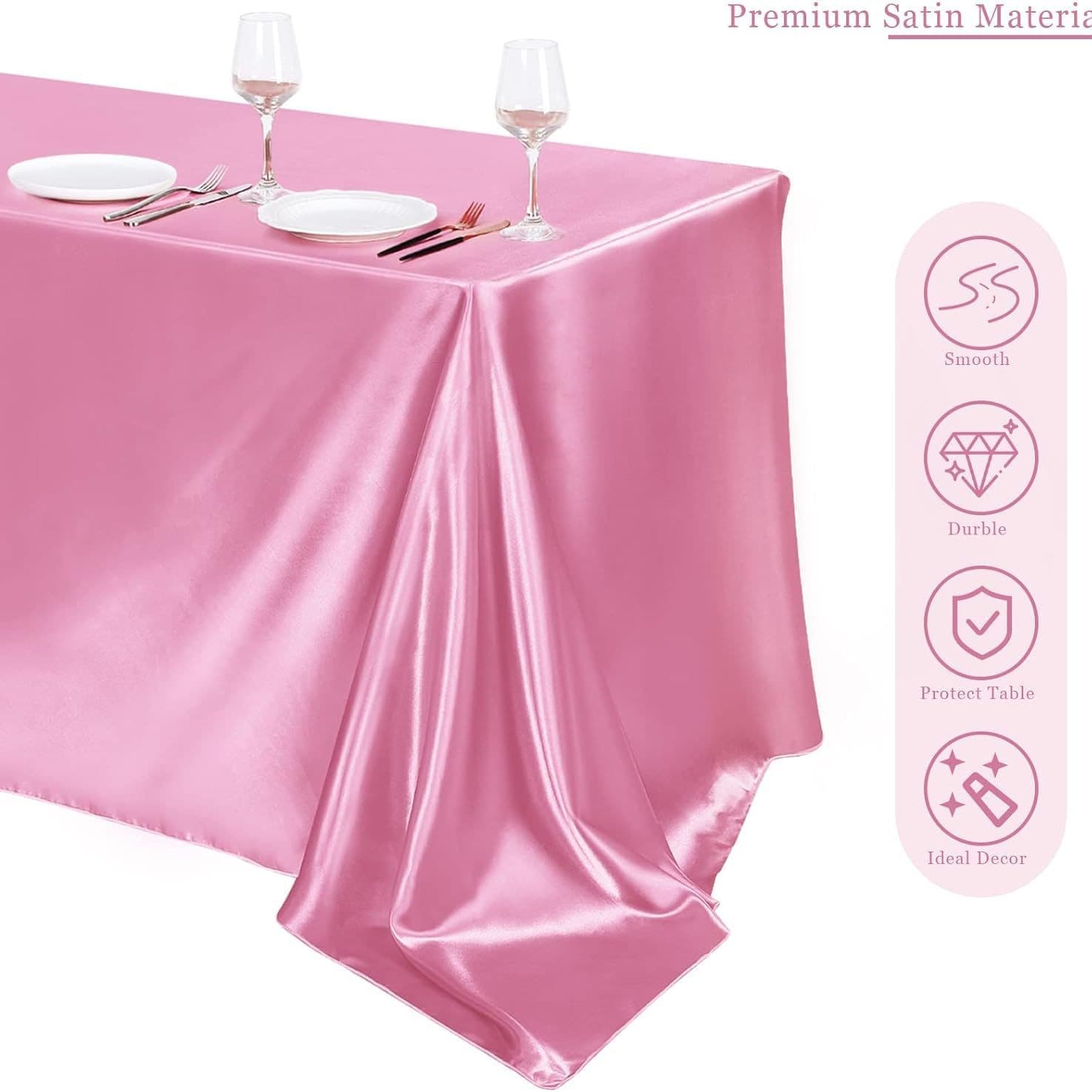 Factory Direct Solid Color Satin Tablecloth High-Density Hemmed Wedding Restaurant Home Table Decoration Cloth