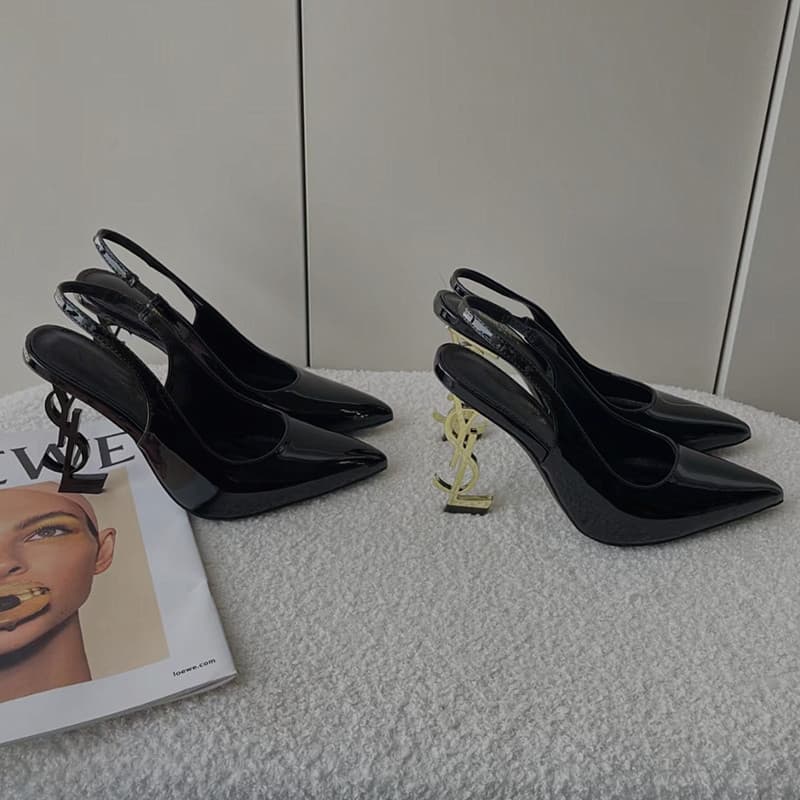 Cross-Border Export European American Black Fashion High Heel Women's Shoes 2026 New Style S Letter Heel Pointed Toe Sexy Model Banquet