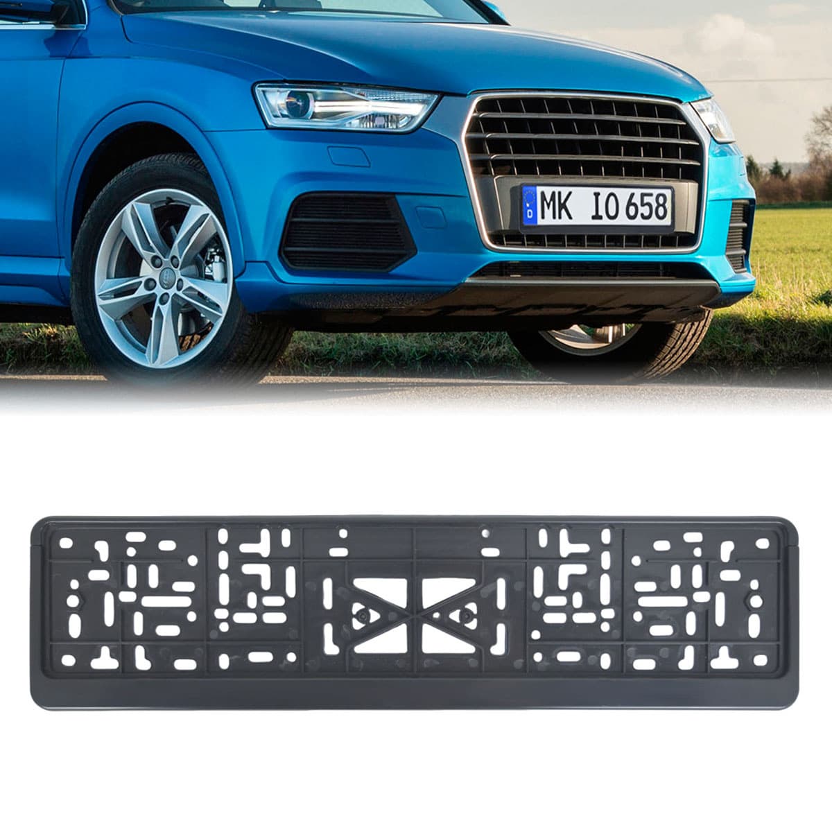 Cross-border EU License Plate Frame Plastic License Plate Holder EU Single-Side Half-Open Style License Plate Frame
